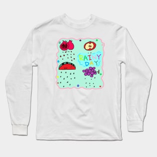 Rainy Day, Fruit Seed Rain Long Sleeve T-Shirt